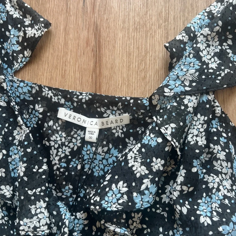 Veronica Beard Amal Floral Midi Sleeveless Dress - Picture 5 of 7
